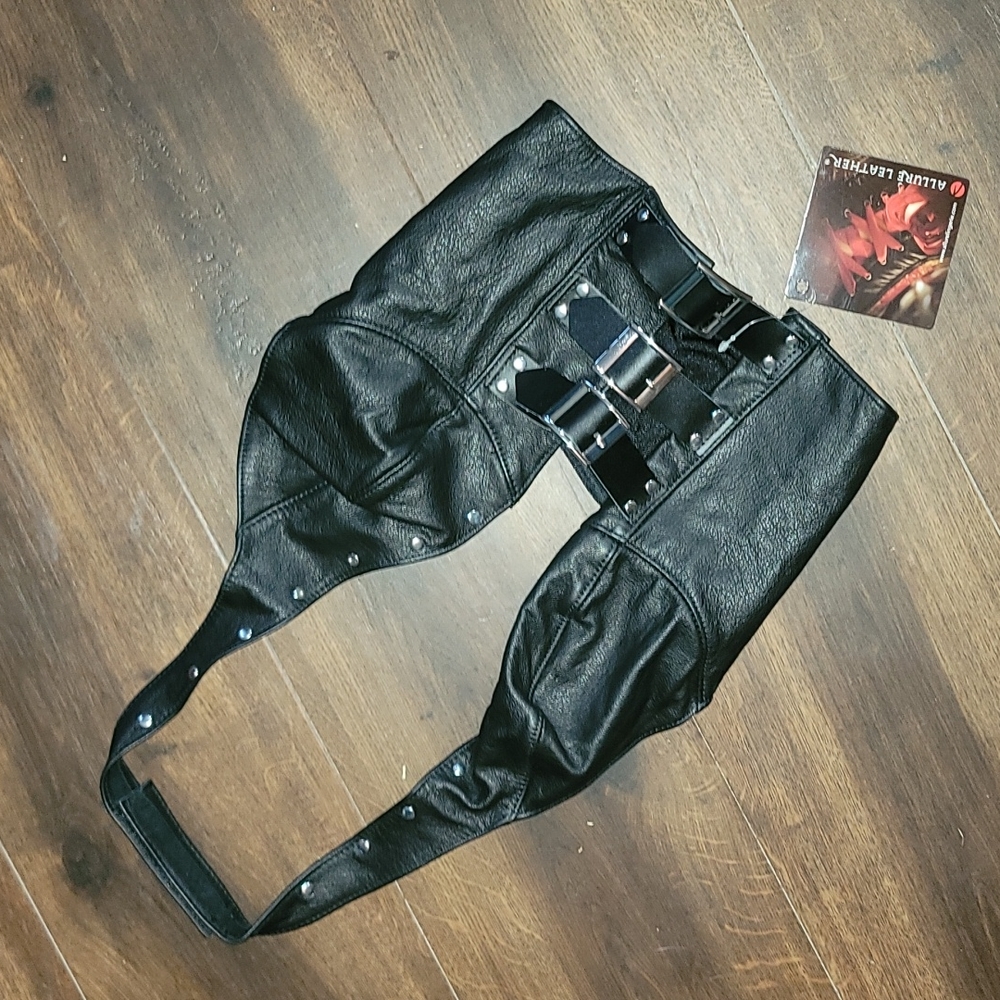 Black Leather Bustier Crop Top